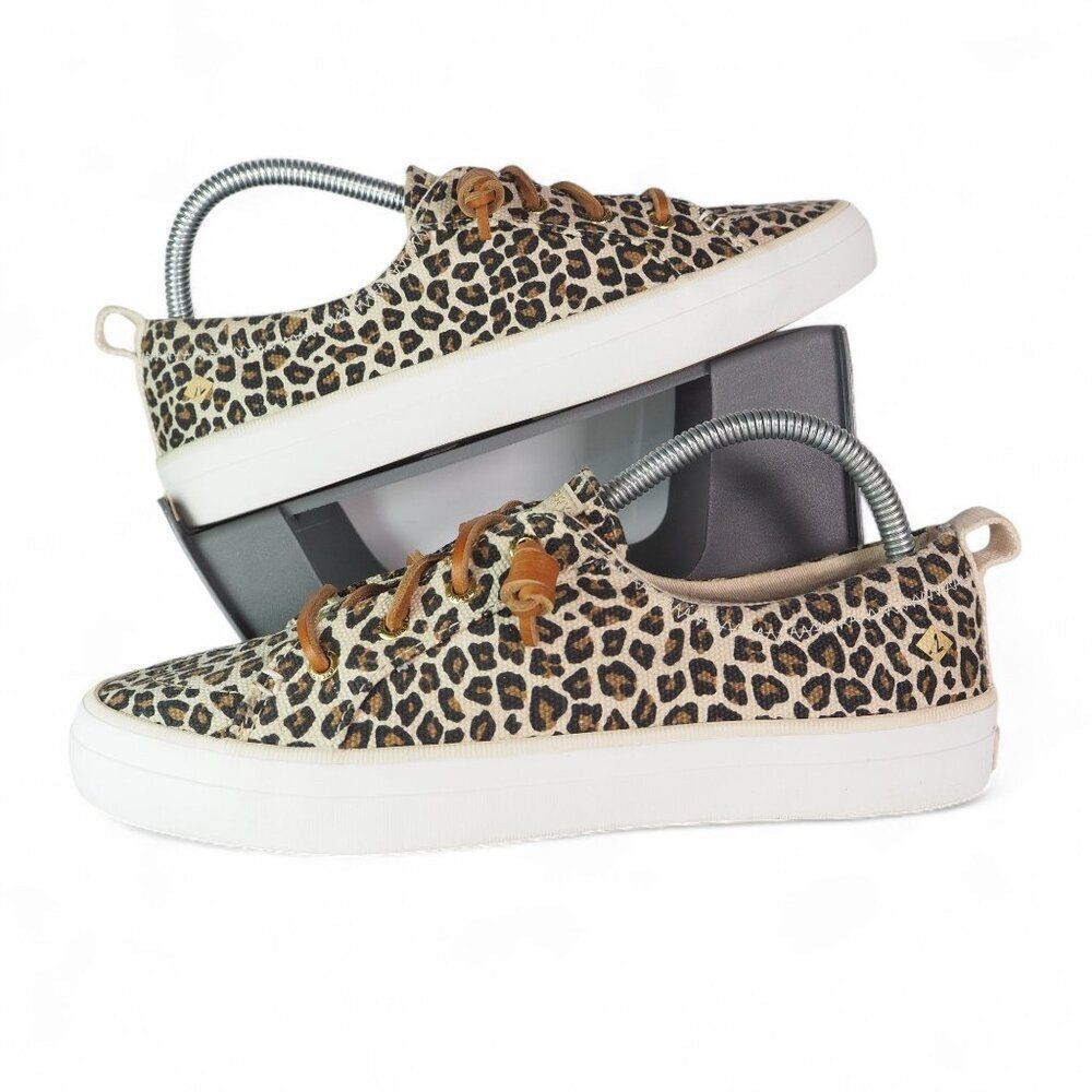 Sperry Crest Vibe Leopard Print Canvas Slip-On Sn… - image 1